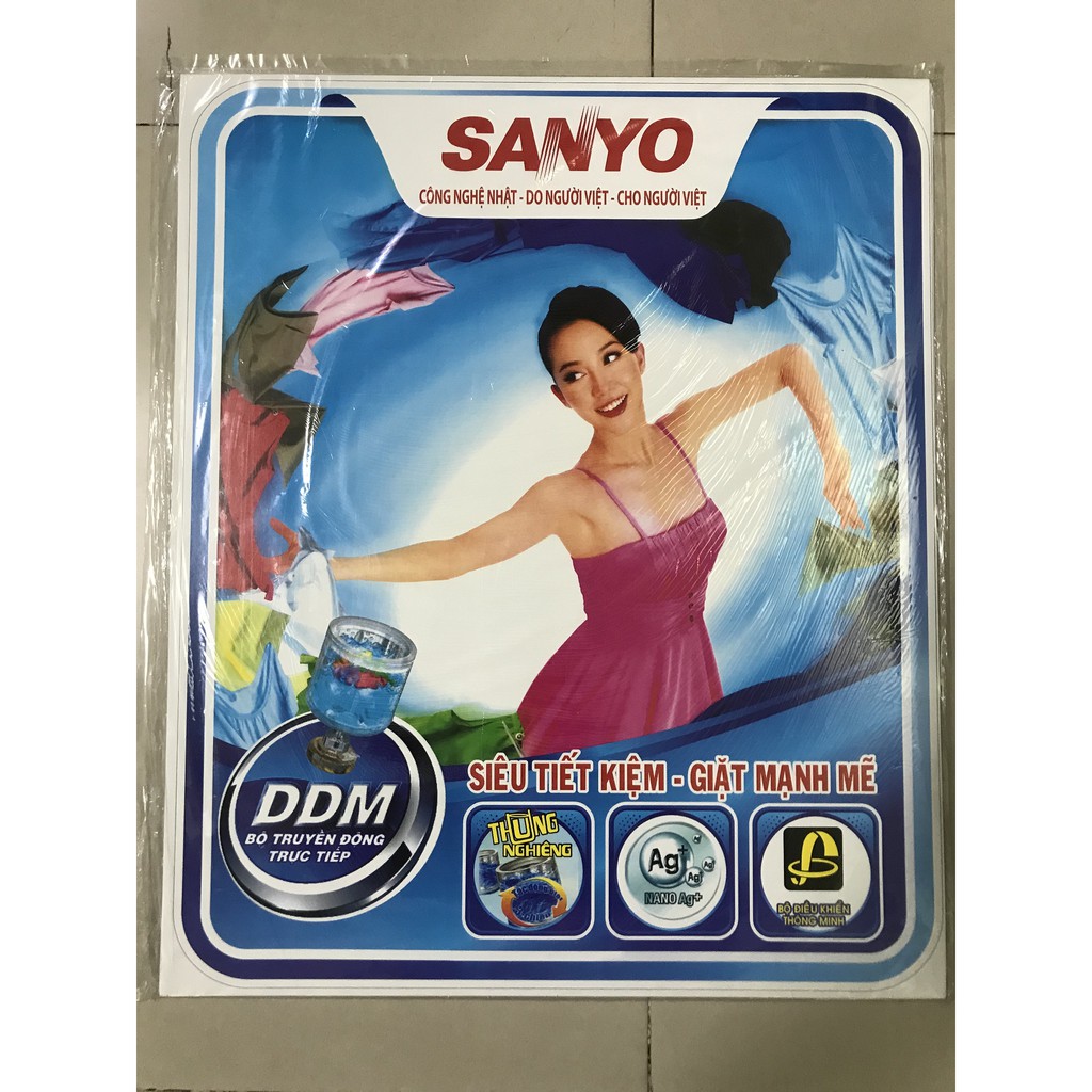 Tem dán máy giặt Sanyo Aqua / Miếng dán máy giặt Sanyo (mẫu 4)