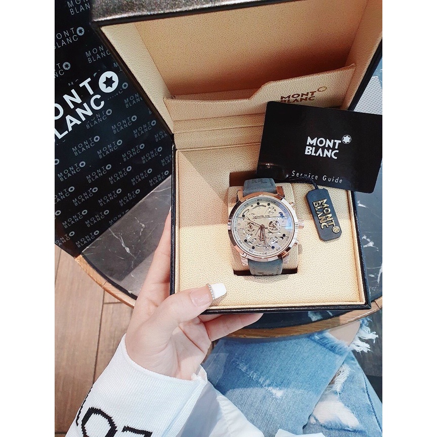 ĐỒNG HỒ NAM MONTBLANC MB10 CHRONOGRAPH , DÂY DA LỘN , SIZE 44MM