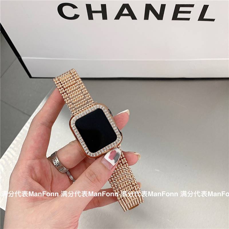 Dây Đeo Đồng Hồ Bằng Kim Loại Cho Apple iwatch 7 6 5 4 3 SE 2 1 Kích Thước 41mm 45mm 38mm 40mm 42 mm 44mm