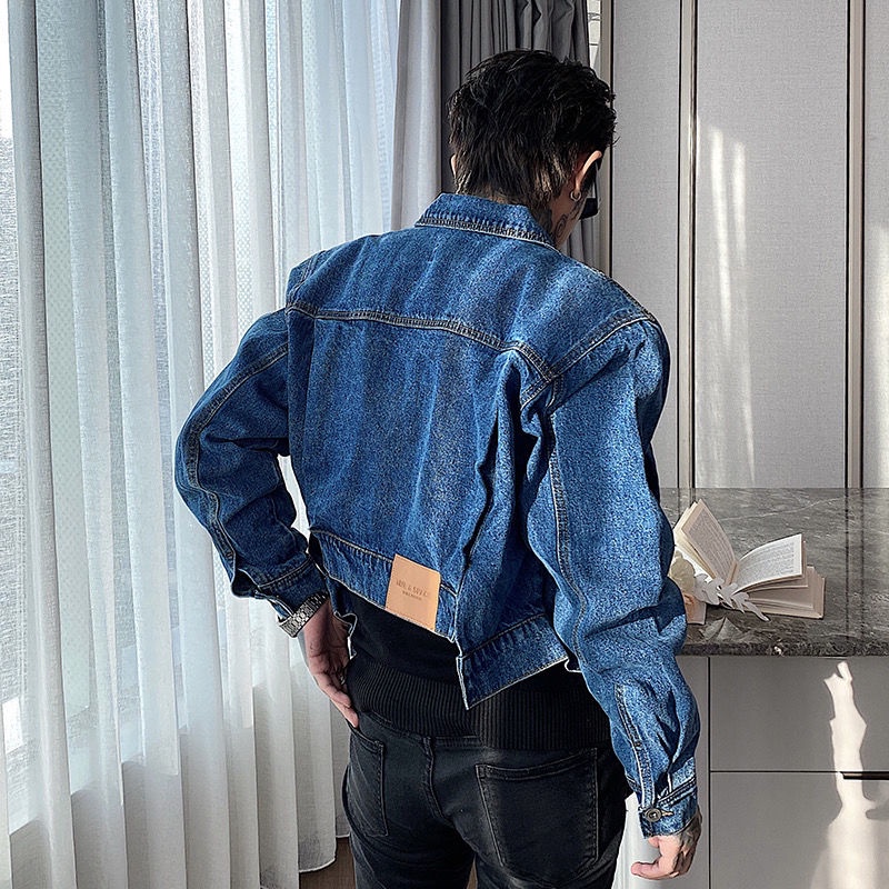 Bán Chạy!F &amp; X Áo Khoác Denim Màu Trơn Phong Cách Đường Phố Đường Phố Mùa Xuân Thu Cá Tính Uniche Sense