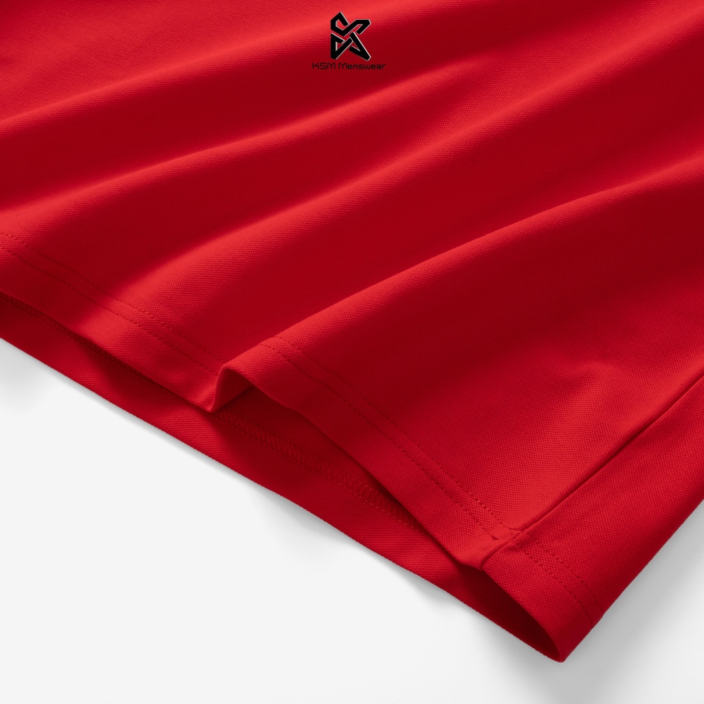 Áo Thun Polo Nam KSM Menswear Tay Draplang có cổ bẻ logo thêu vải Cotton dày mịn đẹp PL737