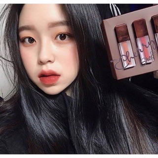 [FREE SHIP] Set Son Black Rouge Air Fit Velvet Mini Kit Chocolip ( set son Black mini )
