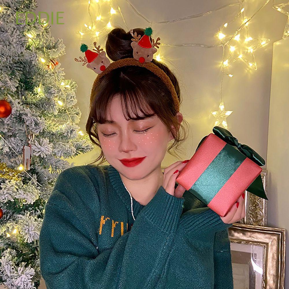 Băng đô cài tóc bằng vải họa tiết ông già noel/ người tuyết/ tuần lộc dễ thương phong cách Hàn Quốc thời trang cho nữ