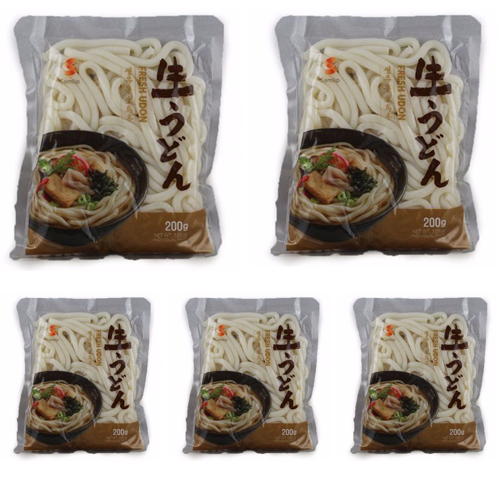 Bịch 1Kg Mỳ Udon Tươi Samlip (5 Gói 200 Gram) - Nhập khẩu Hàn Quốc