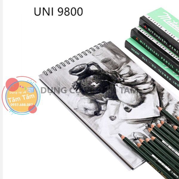 [ TÂM TÂM ] Bút chì Phác thảo Uni Mitsu Bishi 9800