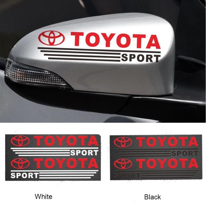 Bộ 2 Tem Dán Gương Chiếu Hậu Xe Ô Tô Toyota