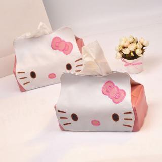 Hộp khăn giấy bằng da Hello Kitty