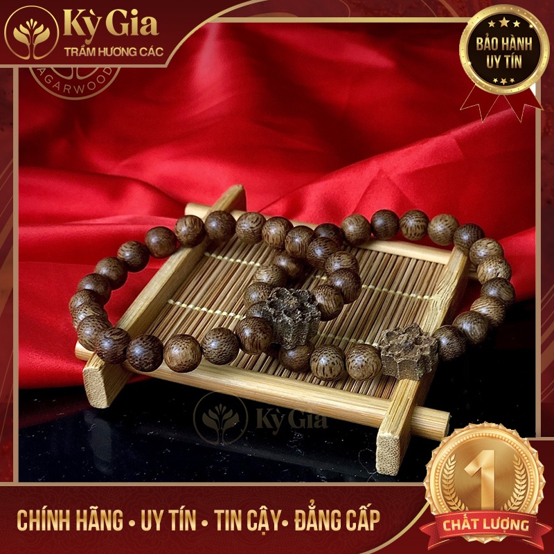 Vòng Tay Trầm Hương Kỳ Gia 21 Hạt 8 Li Phối Charm Phong Thủy Cao Cấp- Sang Trọng