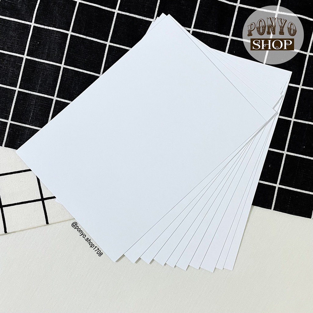 Khổ A5 - 10 tờ giấy trắng 300gsm, khổ A5 làm Scrapbook Handmade