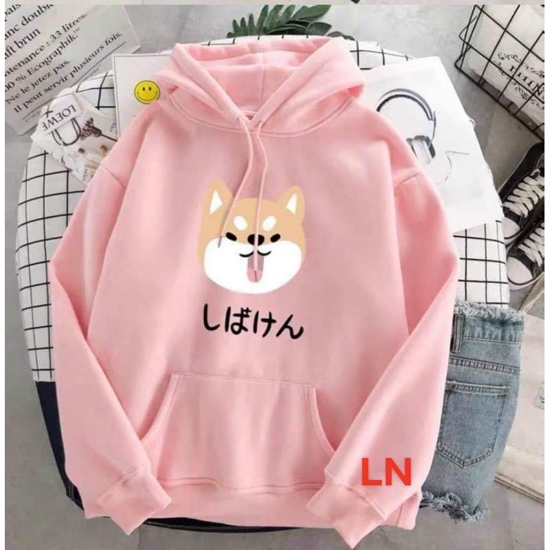 Áo hoodie cún má chữ hàn 5D LN12, Áo nỉ Unisex from rộng, Chất nỉ ấm mặc không xù, thiết kế phong cá