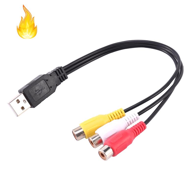 1 Dây Cáp Chuyển Đổi Âm Thanh Từ Đầu Usb Sang 3 Cổng Rca Cho Hdtv Tv