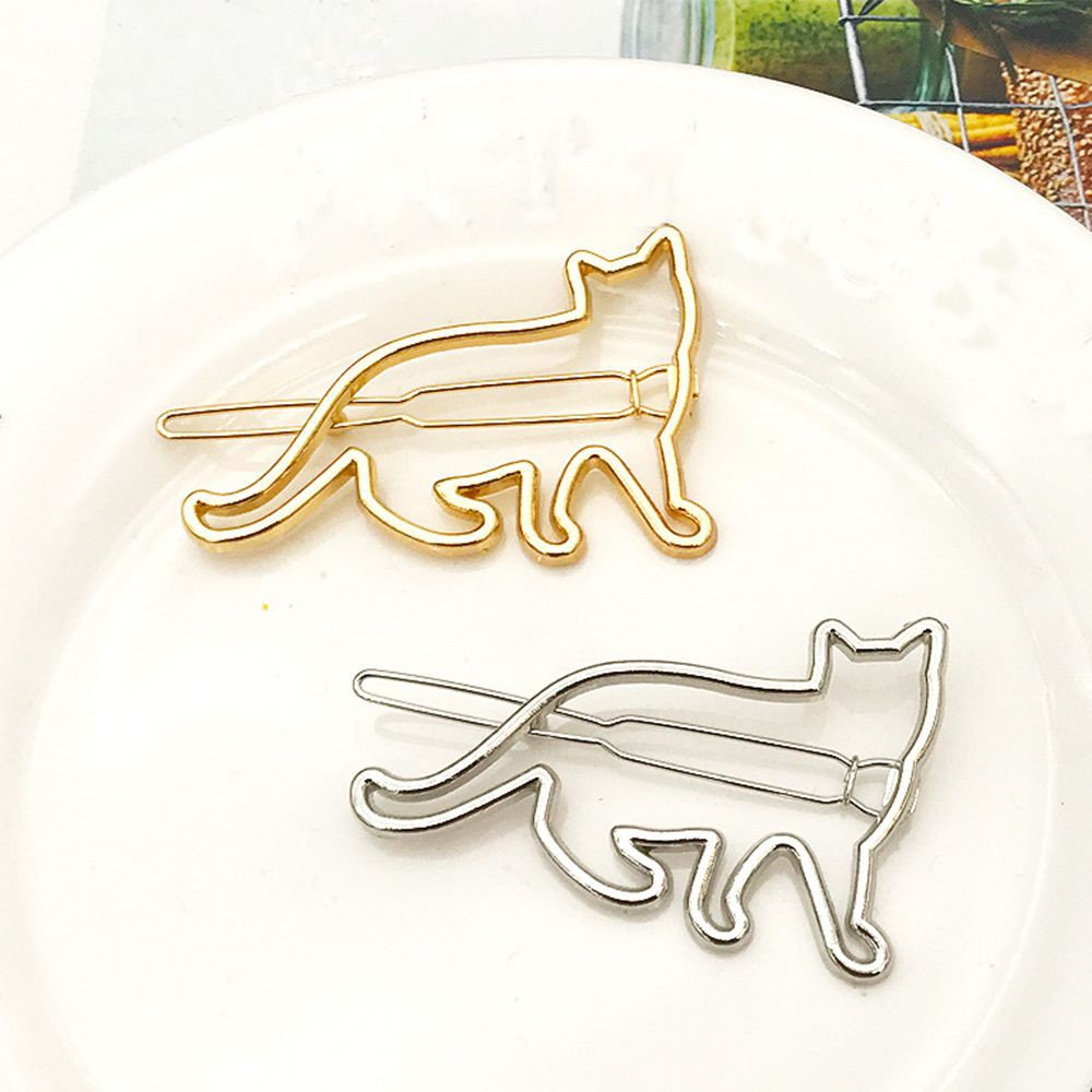 Kẹp tóc kim loại hình mèo xinh xắn