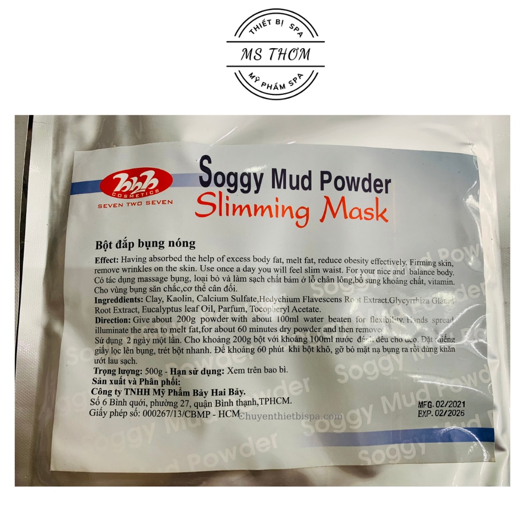 Bột đắp bụng săn cơ 500g chuyên dùng trong spa/TMV