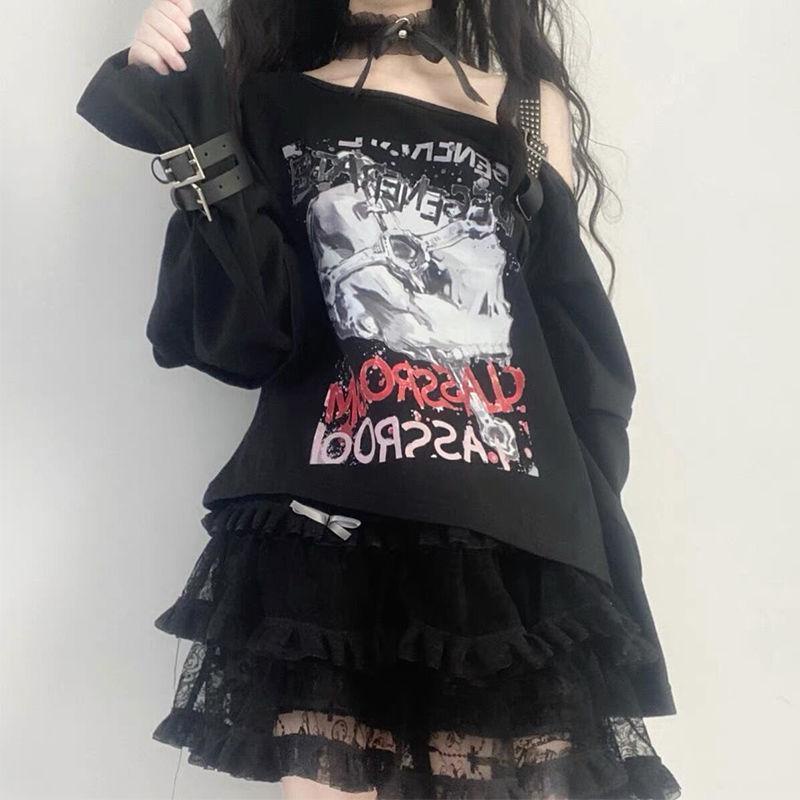 Áo Thun Nữ y2k Millennium Fallen Phong Cách Punk Millennium y2k