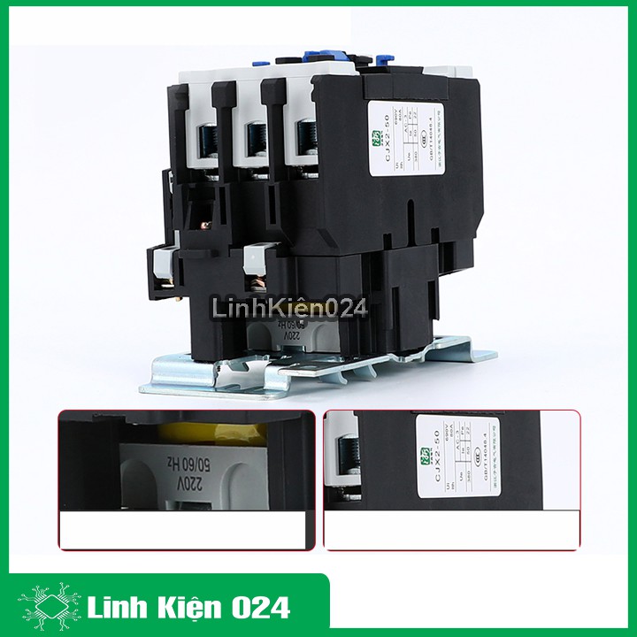 Khởi động từ CJX2-5011 380v 50a thường đóng NC và mở NO vỏ chống cháy, công suất lớn