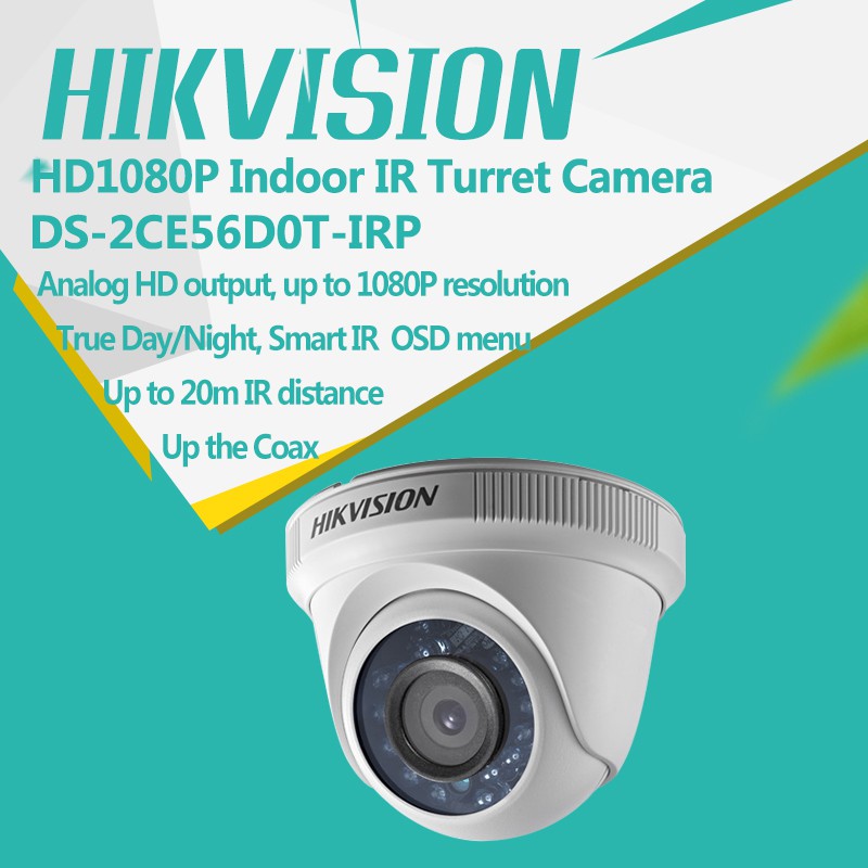 Camera Hồng Ngoại 20m 2MP HD-TVI HIKVISION DS-2CE56D0T-IRP Hồng Ngoại 20m 2MP