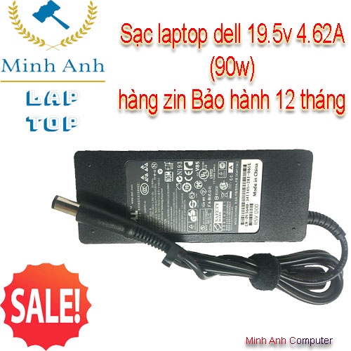 Sạc chân kim to dell ,Sạc laptop dell 19.5v 4.62A (90w) hàng zin (new) - Bảo hành 12 tháng