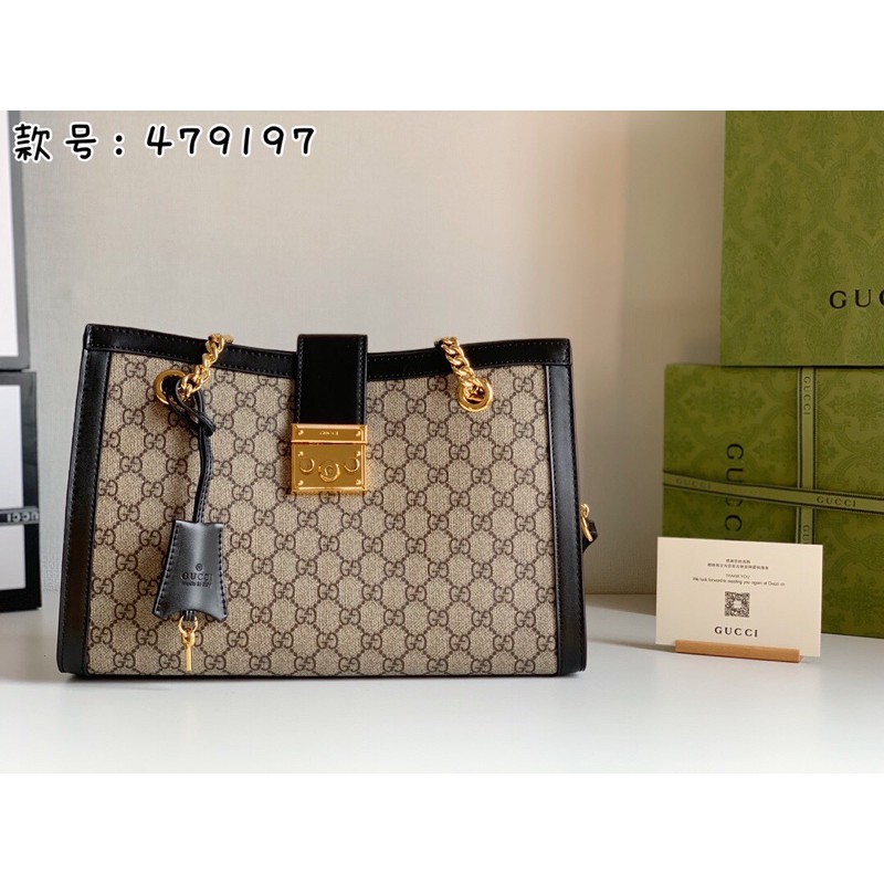 túi xách tay nữ dáng to một ngăn chính da in logo gucci Gc gG