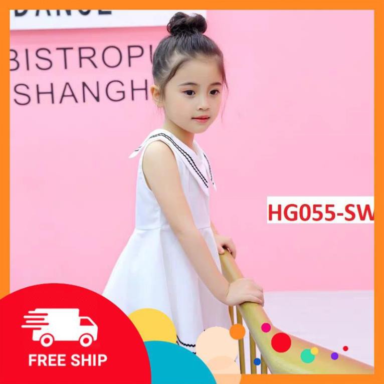 Váy đầm bé gái cổ hải quân màu vàng điệu đà - HG055  - Sale