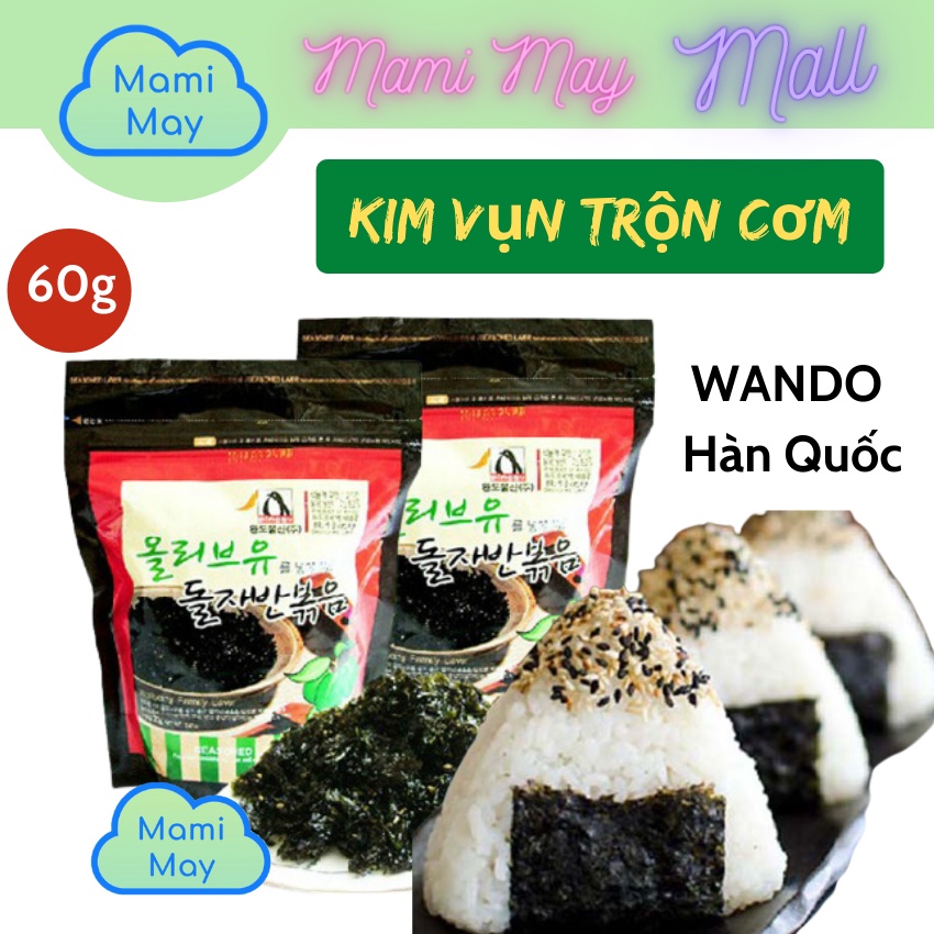 [Nhập khẩu] Rong biển kim vụn trộn cơm ăn liền tẩm dầu ô liu. rắc cơm cho bé đã biết ăn muối - WANDO và KIMNORI