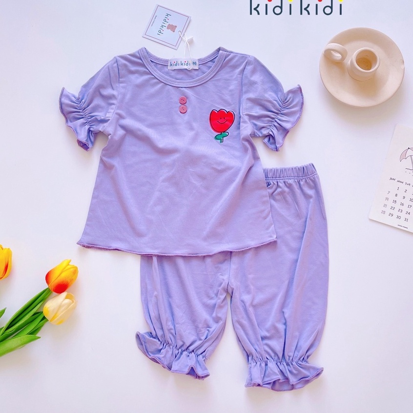 [Bé 7-32kg] Bộ ngắn tay quần ngố lửng thun lạnh nhúng ống tay ống quần cho bé gái từ 7-30kg HÀNG LOẠI 1
