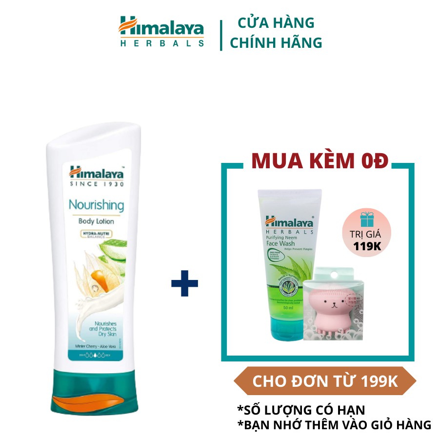 Sữa dưỡng thể cấp ẩm sâu, phục hồi da hư tổn Himalaya Nourishing Body Lotion 200ml