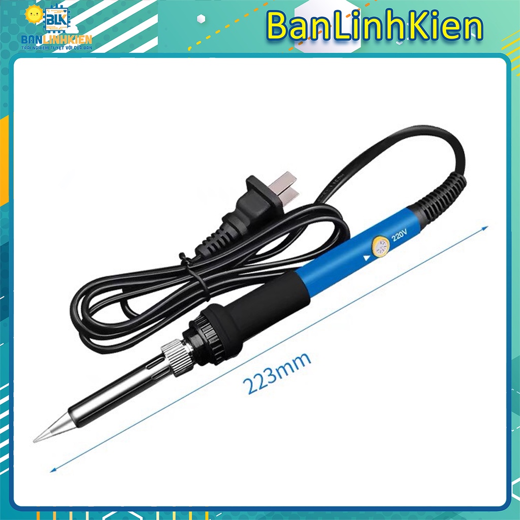 Bộ mỏ hàn nhiệt điều chỉnh nhiệt độ 60W TQ936/ 5 đầu mũi hàn/ thiếc/ bọt biển/ kệ hàn/ nhựa thông