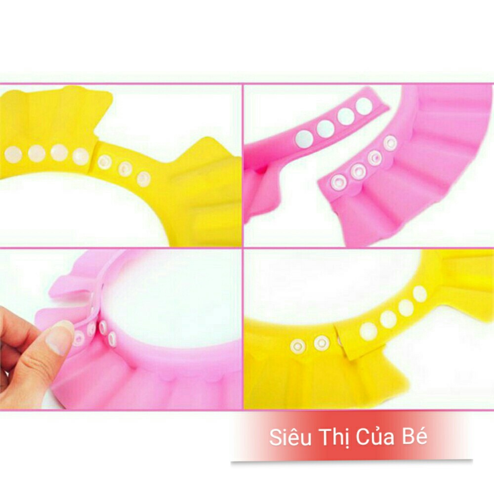 Mũ xốp chắn nước gội đầu cho bé có màng che tai