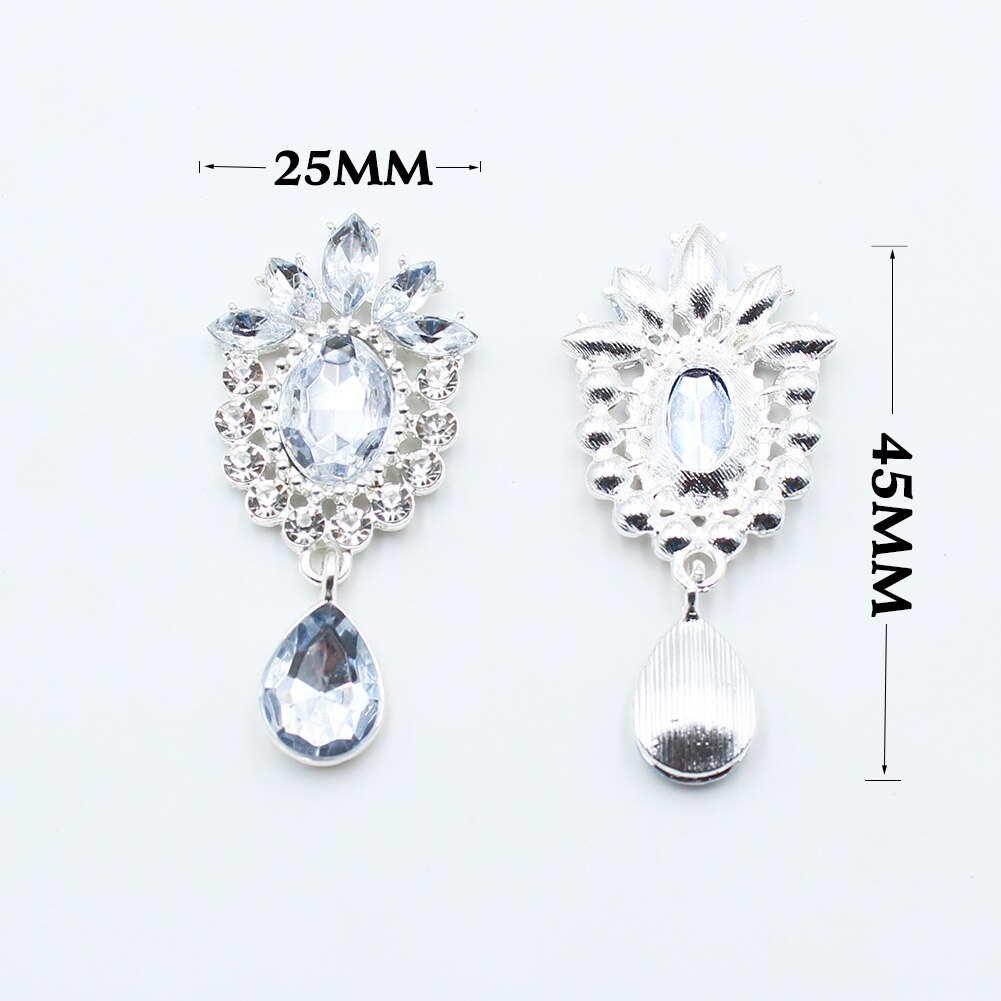 Nút Đính Hạt Nhựa Giả Đá Làm Phụ Kiện Thời Trang, Trang Sức 25x45mm