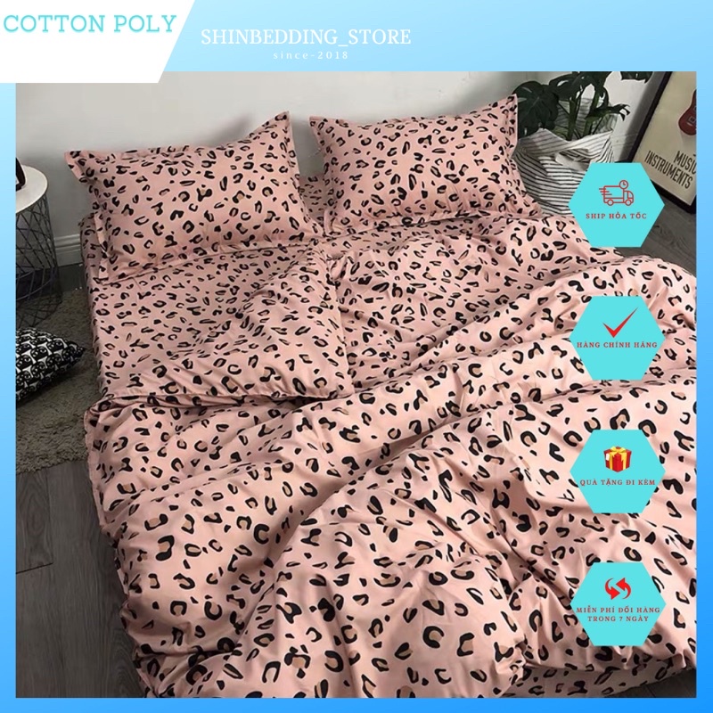 [Giá rẻ] Set Ga Poly Da Beo Hồng Uy tín