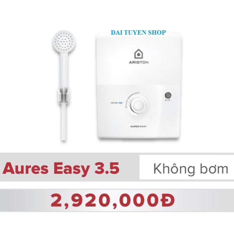 Bình nước nóng trực tiếp Ariston Aures Easy 3.5 không có Bơm trợ lực, 3 cấp số, Aures Easy 3.5