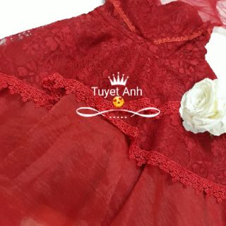 Váy ren đỏ tiểu thư
