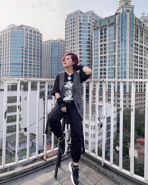 Áo ghile túi hộp đai cài