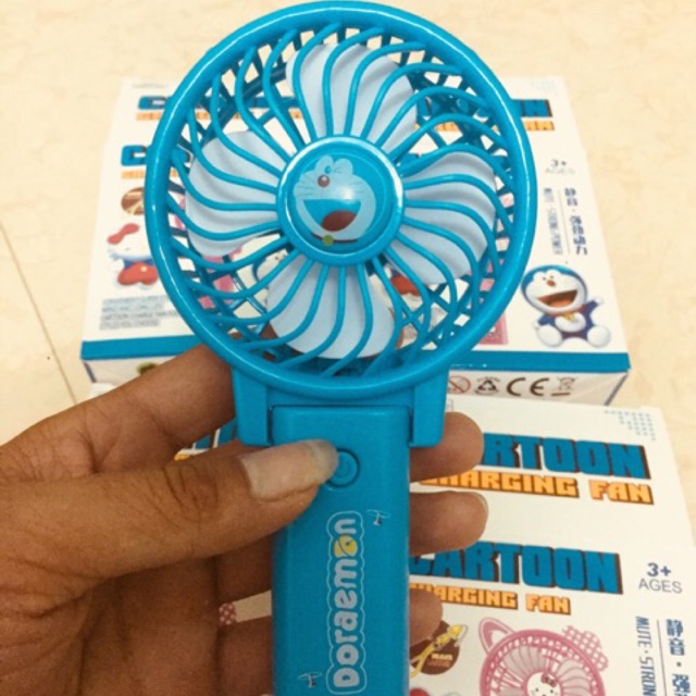 Quạt cầm tay tích điện sạc usb hình hoạt hình siêu mát (cartoon charging fan)