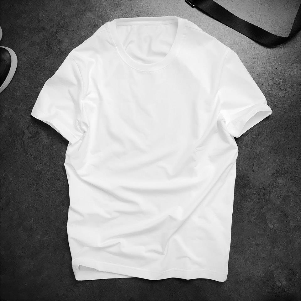 Áo T-Shirt Nam Trắng Mịn Cổ Tròn Dáng Ôm