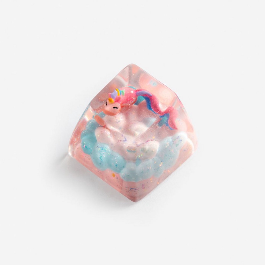 Keycap Artisan bàn phím cơ Dwarf Factory Unicorn Strawberry Shortcake  - Hàng chính hãng