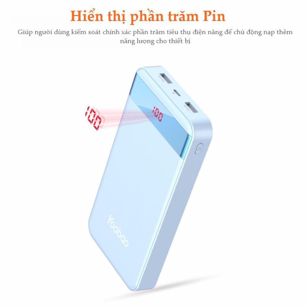 [Freeship toàn quốc từ 50k] Pin Sạc Dự Phòng 20000mAh YOOBAO M20Pro có đèn pin LED Chính hãng