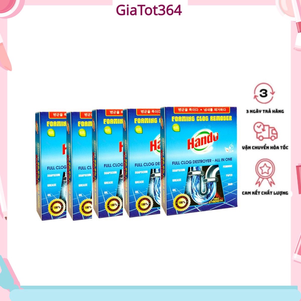 Combo 5 Bột thông tắc cống, hầm cầu 100g xuất khẩu Hando