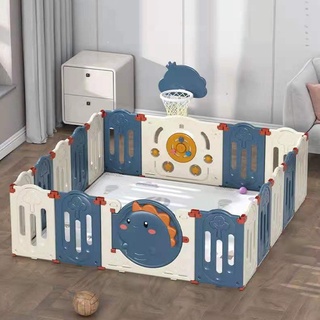 Bộ quây cũi gấp gọn hình khủng long 9BABY - MÀU XANH