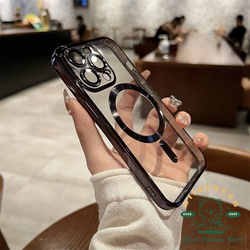 Ốp Điện Thoại TPU Mạ Điện Từ Tính Bảo Vệ Toàn Diện Cho Iphone 14 13 12 11 Pro Max / 14 Plus