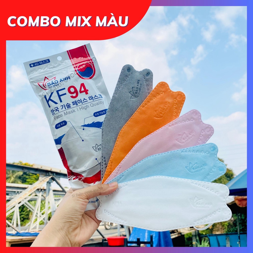 Khẩu trang KF94 [ Túi 10cái] khẩu trang 4D tiêu chuẩn Hàn Quốc - HOT 2023