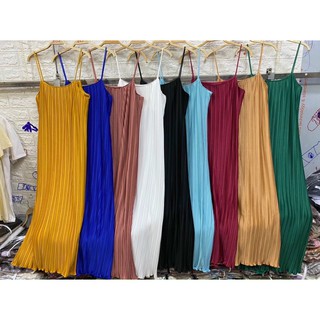 Váy maxi dập ly 2 dây cực hot