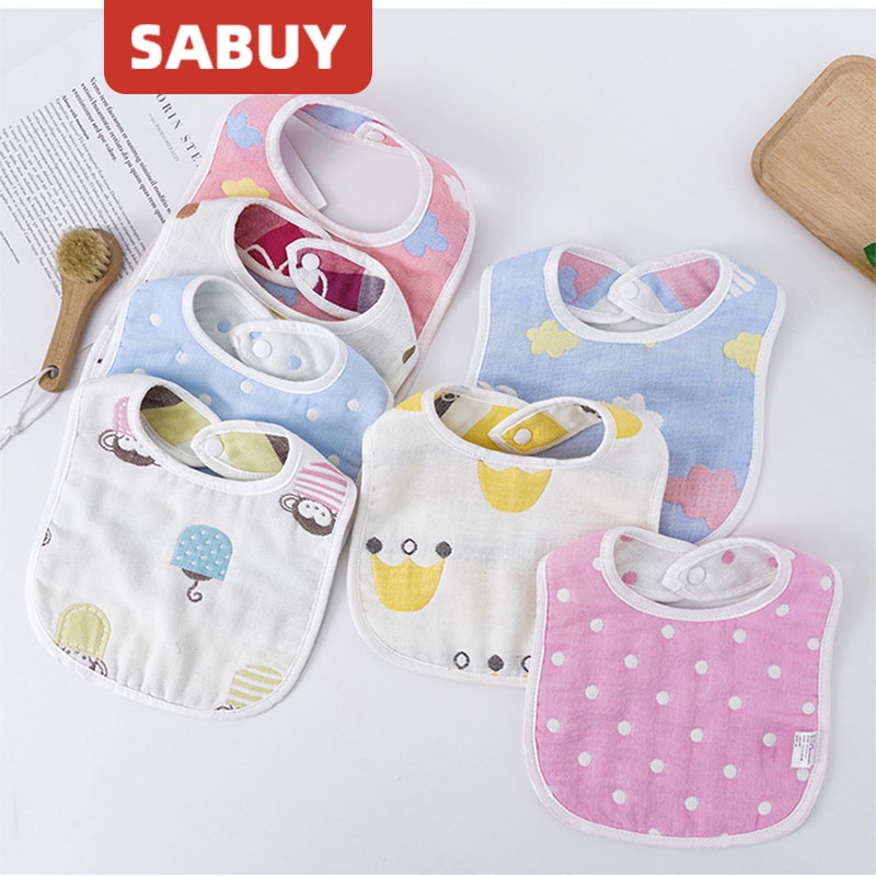 Yếm Ăn cotton Mềm Mại Thoáng Khí Thân Thiện Với Da In Hình Đám Mây Dễ Thương Thời Trang 2022 Cho Bé