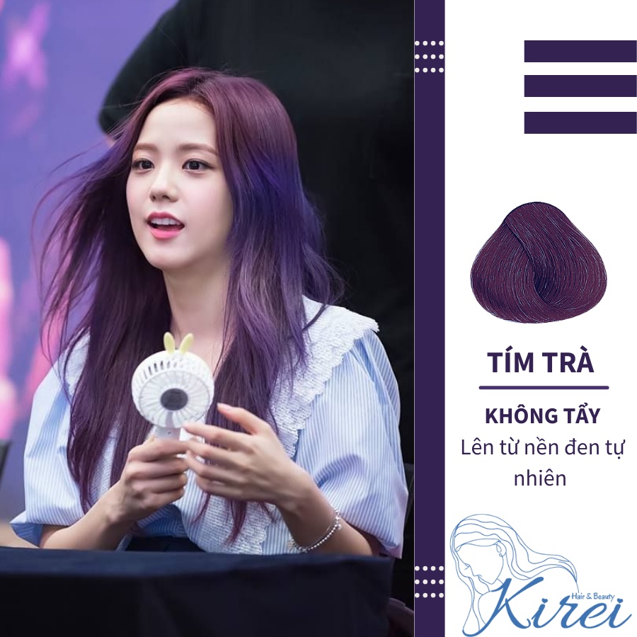 Thuốc nhuộm tóc màu TÍM TRÀ không cần thuốc tẩy tóc | Kirei Hair, KireiHair, KIREIHAIR