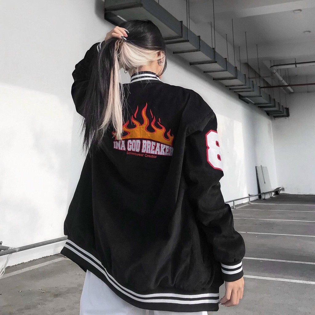 Áo khoác bomber dù unisex form rộng 2 lớp 8KB nam nữ LANA FASHION
