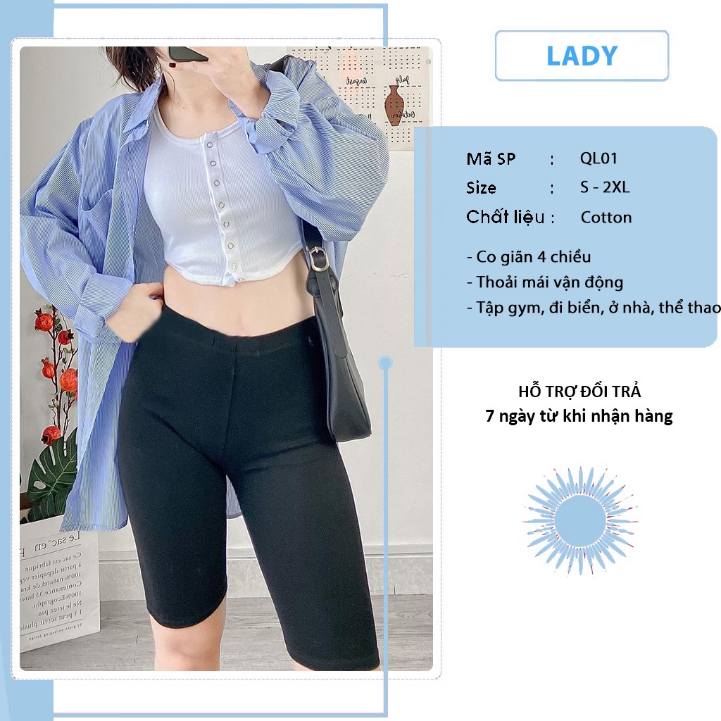 Quần legging lửng nữ trên gối bigsize co giãn bó ôm body dáng quần legging ngố thái nâng mông cạp cao vải cotton dày gym | WebRaoVat - webraovat.net.vn