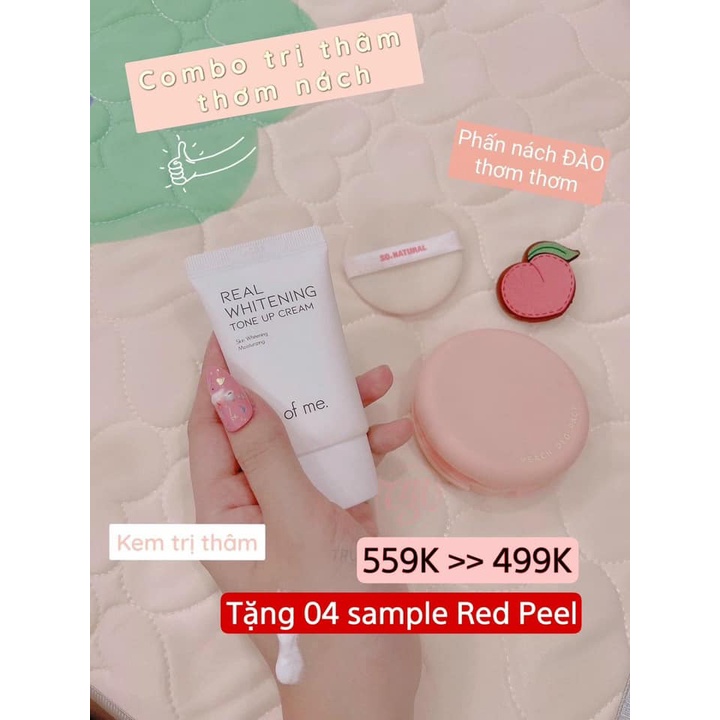 [MUA 1 TẶNG 7] Combo phấn nách Peach Deo Pact , kem dưỡng trắng da Body of me, tặng kèm 7 sample redpeel premium