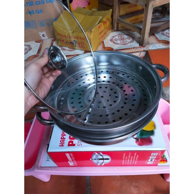 Nồi hấp inox 2 tầng size 28cm