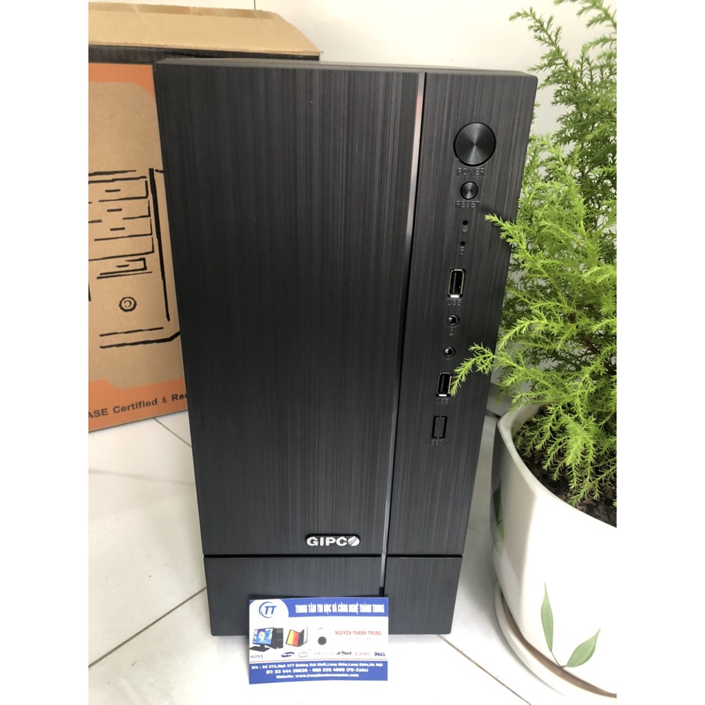 VỎ máy tính MINI GIPCO GIP3586G5 3586 M3, G5 (Tặng kèm đầy đủ vít / Hỗ trợ main M-ATX (H310 . H81 . H61 . v.v)