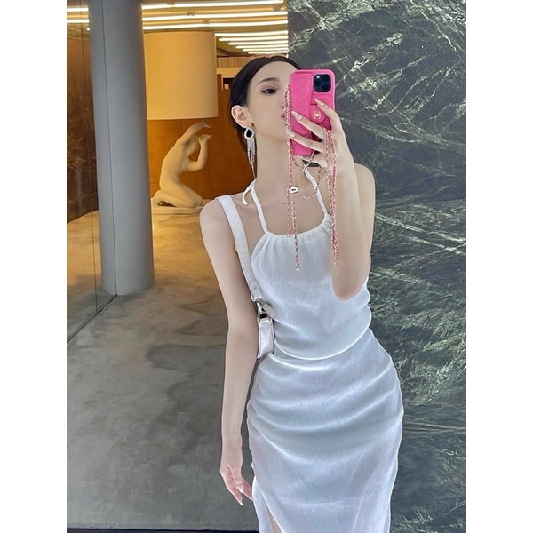 ĐẦM MAXI CỔ YẾM HỞ LƯNG XẺ TÀ SEXY